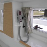 Anchor windlass remote just inside forward saloon window.